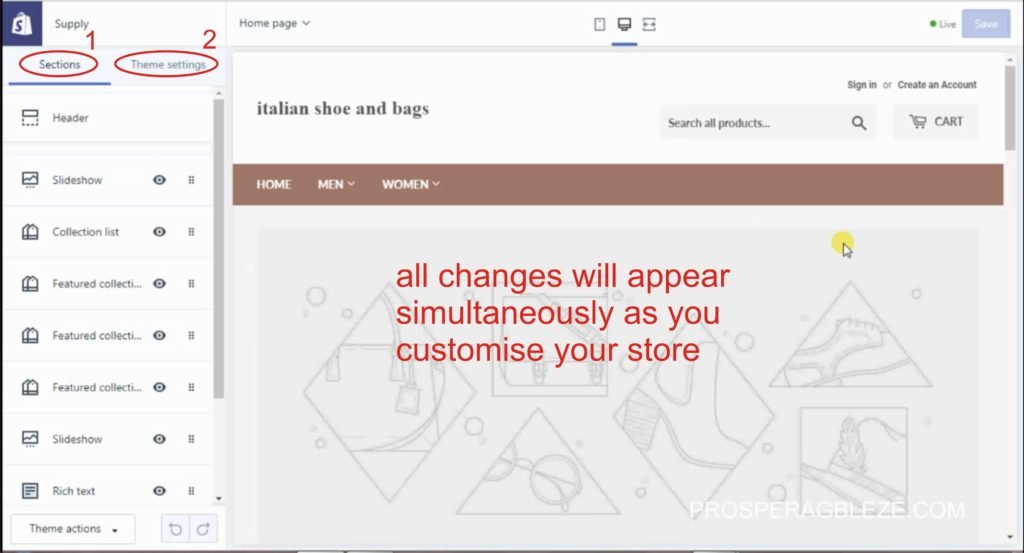 how to customise a shopify store