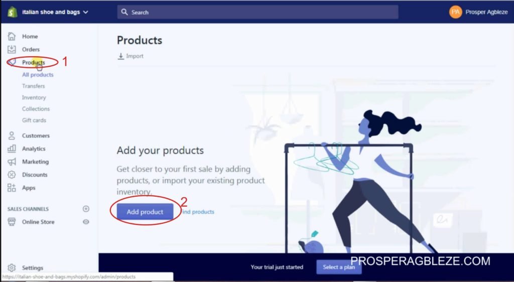 how to add product to shopify store
