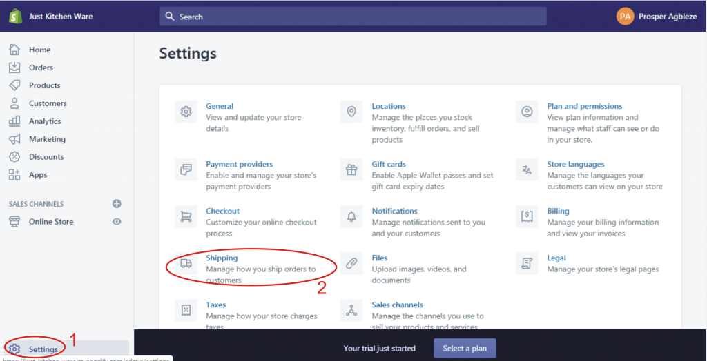 9a how to setup shipping in shopify