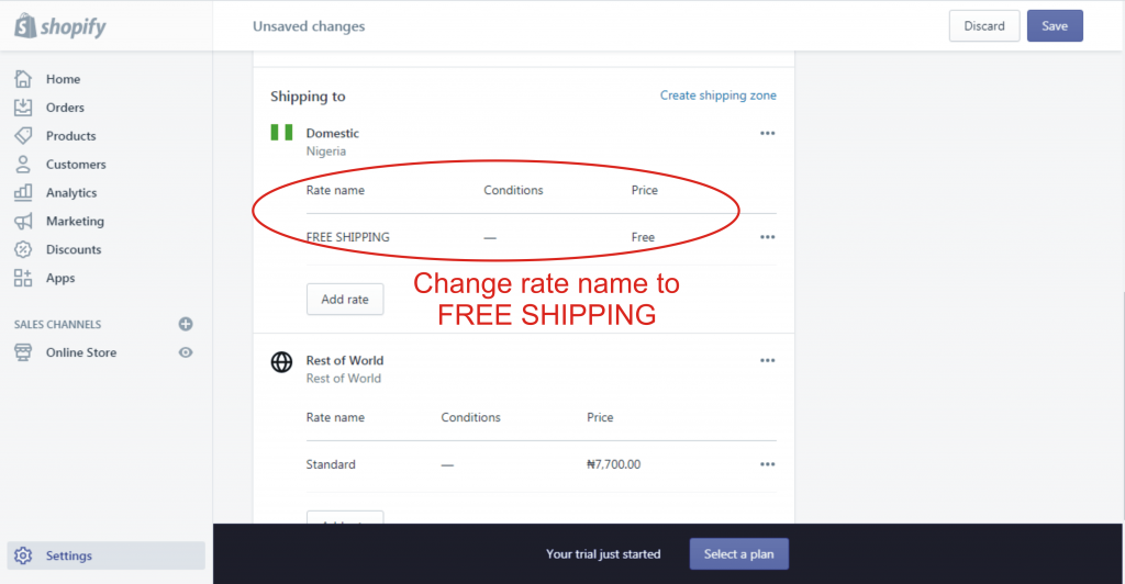 9d how to setup shipping rate in shopify